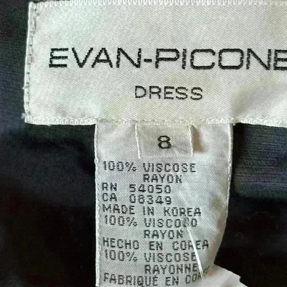 Y2k 90s Vintage Black Floral Maxi Dress By Evan Picone Size 8 - Picture 5 of 7